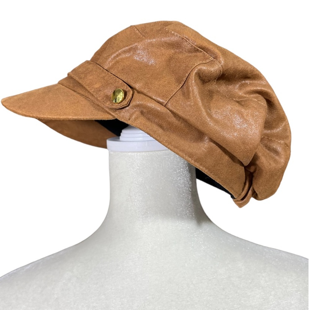 August Hat Company Women's Camel Newsboy Cap Y2K 90s Academia